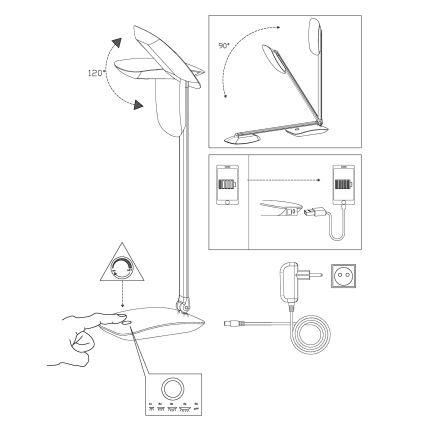 Eglo - LED zatemnjiva namizna svetilka LED/4,5W/12V/230V