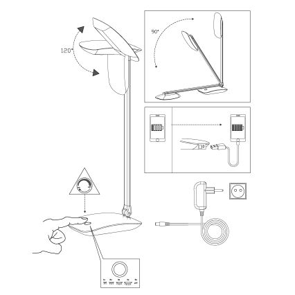 Eglo - Zatemnjiva namizna LED svetilka LED/4,5W/USB