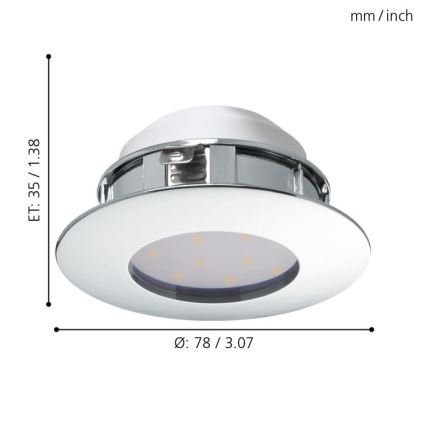 Eglo - komplet 3x LED vgradnih stropnih svetilk PINEDA LED/4,9W/230V