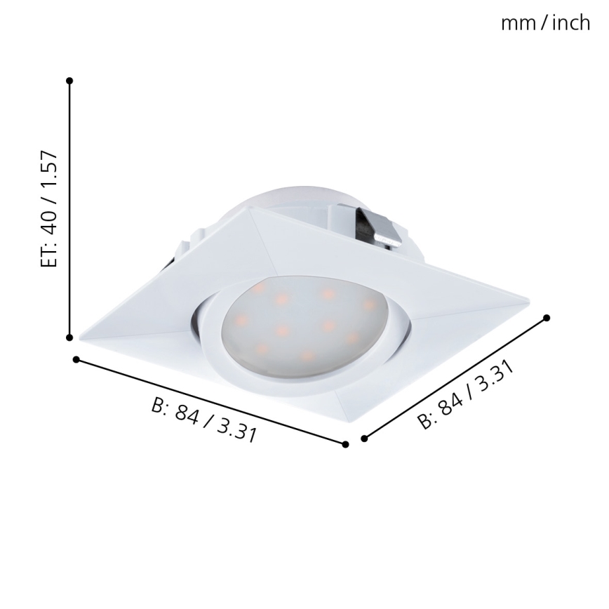 Eglo - komplet 3x LED vgradnih stropnih svetilk PINEDA LED/4,9W/230V