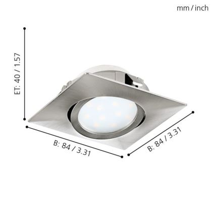 Eglo - KOMPLET 3x LED Vgradna svetilka PINEDA 1xLED/4,9W/230V