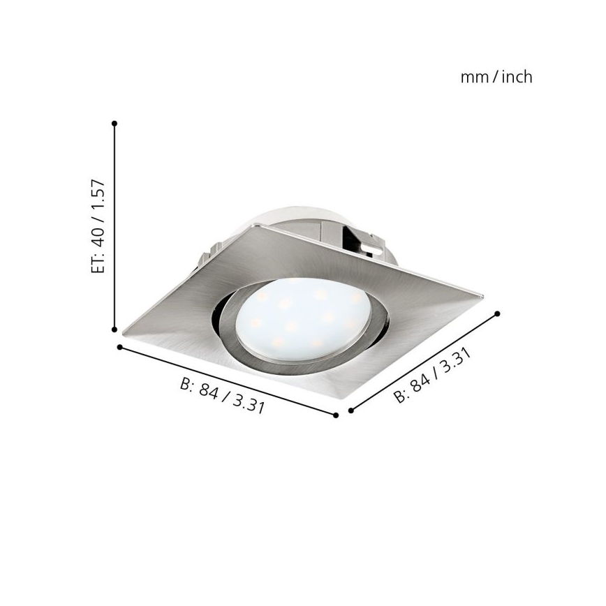 Eglo - KOMPLET 3x LED Vgradna svetilka PINEDA 1xLED/4,9W/230V