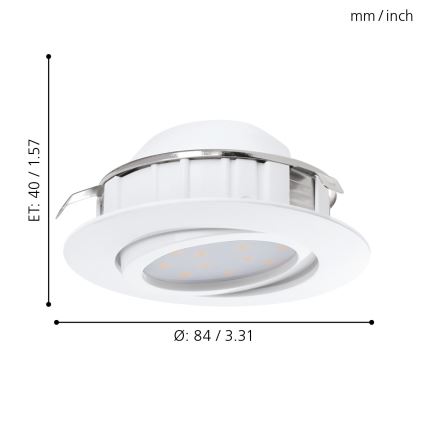 Eglo - SET 3x LED vgradna svetilka PINEDA 1xLED/4,9W/230V