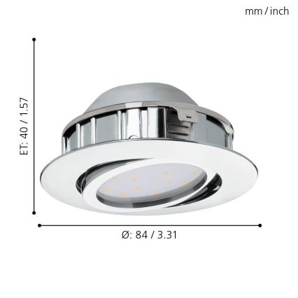 Eglo - SET 3x LED vgradna svetilka PINEDA 1xLED/5,5W/230V