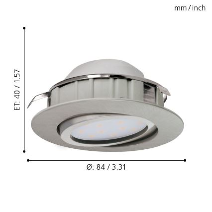 Eglo - Komplet 3x LED vgradnih stropnih svetilk PINEDA LED/6W/230V