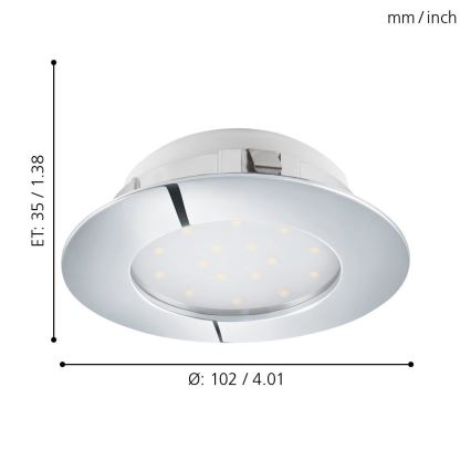 Eglo - vgradna stropna LED svetilka LED/12W/230V