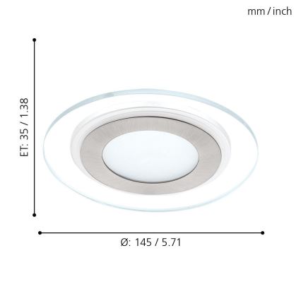 Eglo - LED Vgradna svetilka 1xLED/11W/230V