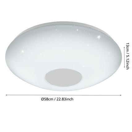 Eglo - LED Zatemnitvena stropna svetilka LED/30W/230V + Daljinski upravljalnik