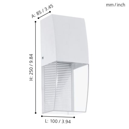 Eglo 95991 - LED Zunanja stenska svetilka SERVOI LED/3,7W IP44