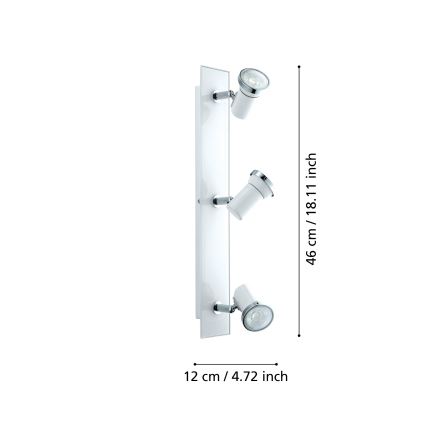 Eglo - LED Kopalniški reflektor 3xGU10-LED/3,3W/230V IP44