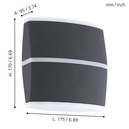 Eglo - LED Zunanja stenska svetilka 2xLED/6W IP44