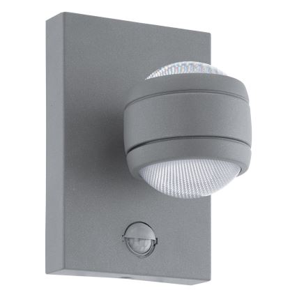 Eglo 96019 - LED Zunanja stenska svetilka s senzorjem SESIMBA 1 2xLED/3,7W IP44