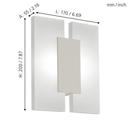 Eglo - LED stenska svetilka 2xLED/4,5W/230V