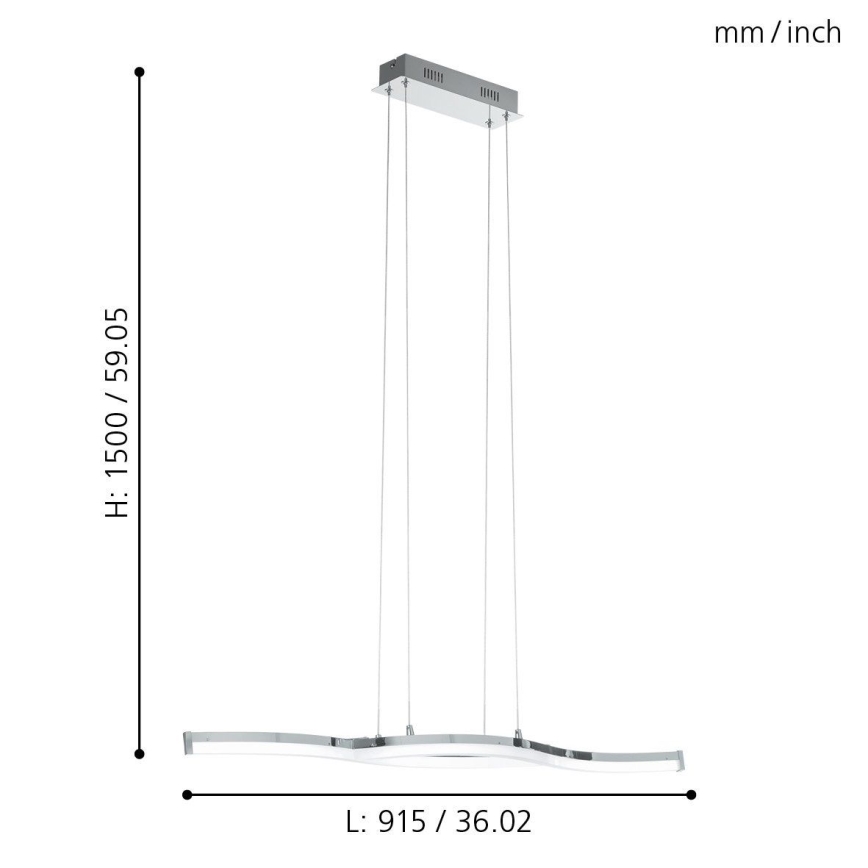 Eglo 96101 - LED lestenec LASANA 2 2xLED/10,5W/230V