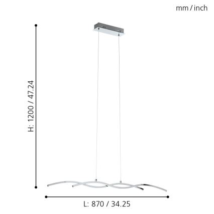 Eglo - LED lestenec 2xLED/9W/230V