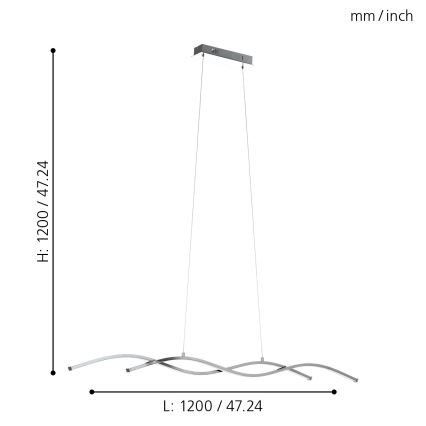 Eglo - LED lestenec 2xLED/14W/230V