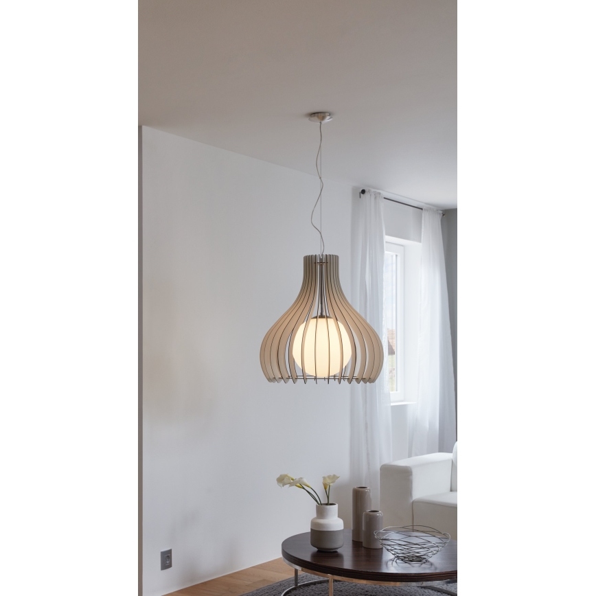 Eglo 96211 - viseča svetilka na kabel TINDORI, 1xE27/60W/230V, Ø 50 cm, bela