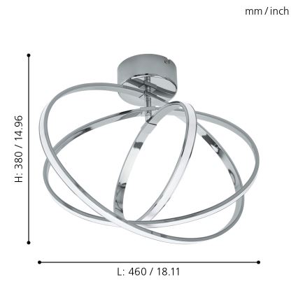 Eglo - LED Stropna svetilka 3xLED/12W+14W+9W/230V