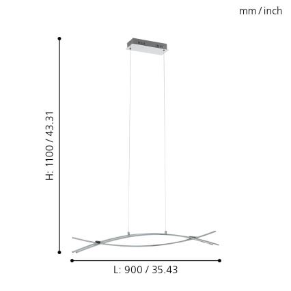 Eglo - LED Lestenec na vrvici 3xLED/9W/230V