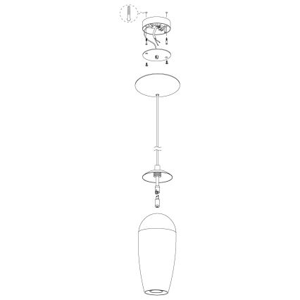 Eglo - LED Lestenec na vrvici 1xG9/2,5W/230V