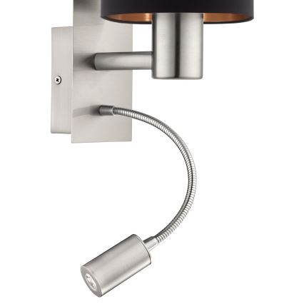 Eglo - LED Fleksibilna svetilka 1xE27/40W+LED/3,8W črna