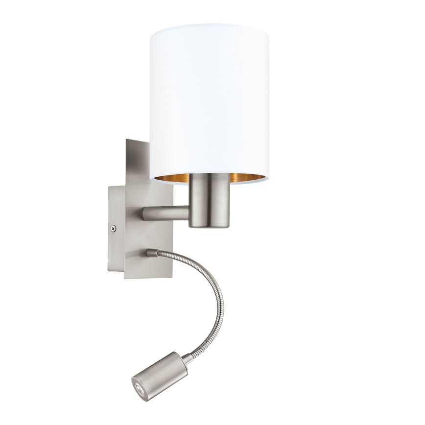 Eglo - LED fleksibilna svetilka 1xE27/40W/230V + LED/3,8W bela