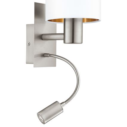Eglo - LED fleksibilna svetilka 1xE27/40W/230V + LED/3,8W bela