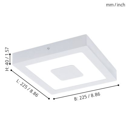 Eglo - LED Zunanja stropna svetilka LED/16,5W/230V IP44