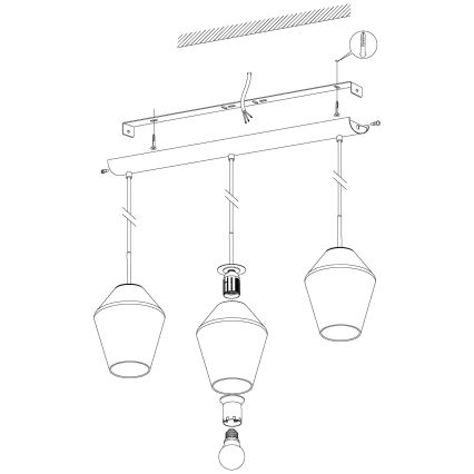 Eglo - Obesna svetilka 3xE27/28W/230V