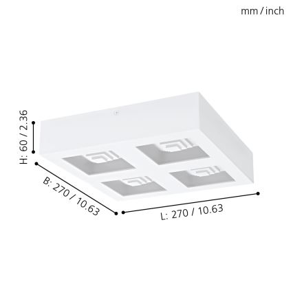 Eglo - LED Stropna svetilka 4xLED/6,3W/230V