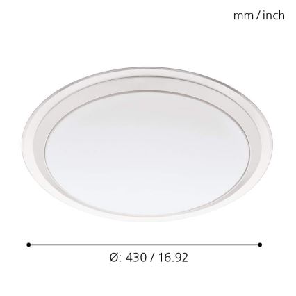 Eglo - LED RGBW Zatemnitvena stropna svetilka COMPETA-C LED/17W/230V