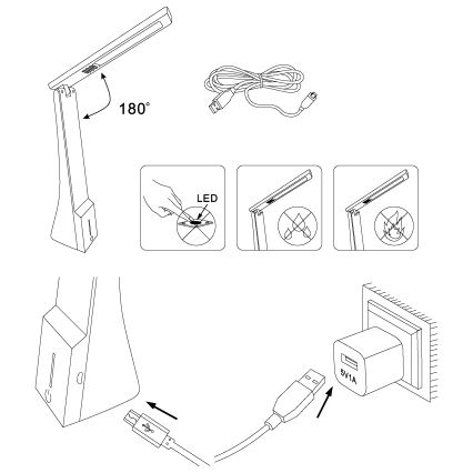 Eglo - LED zatemnjiva namizna svetilka LED/1,8W/230V črna