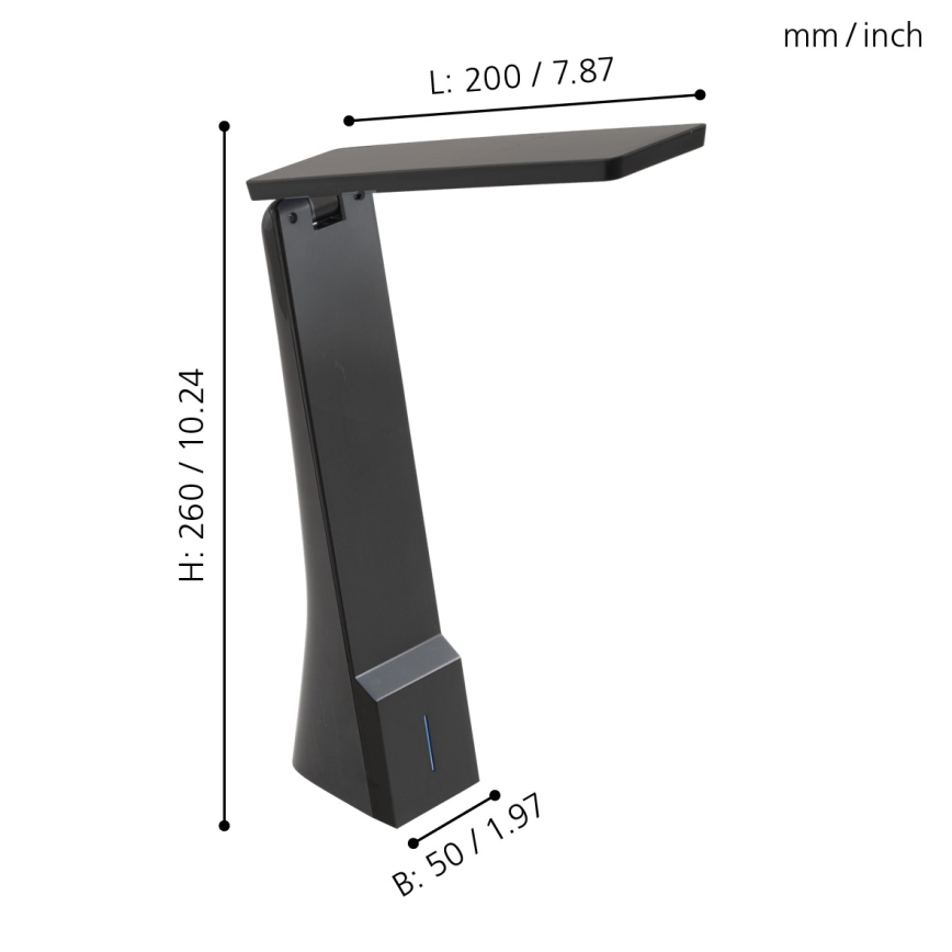 Eglo - LED Zatemnitvena namizna svetilka 1xLED/1,8W/230V črna