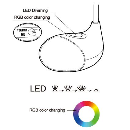Eglo - zatemnljiva LED namizna svetilka LED/2,2W+0,3W/230V RGB