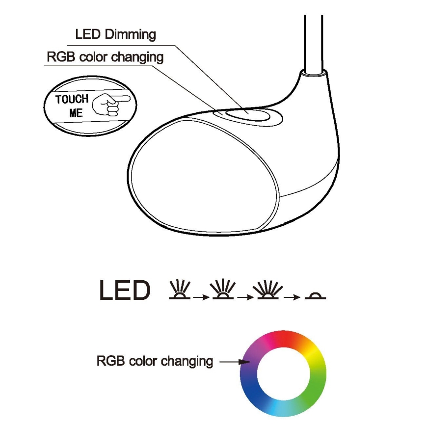 Eglo - zatemnljiva LED namizna svetilka LED/2,2W+0,3W/230V RGB