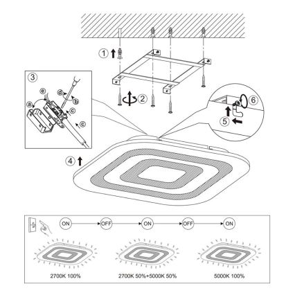 Eglo - LED Stropna svetilka 1xLED/30W/230V zatemnitvena