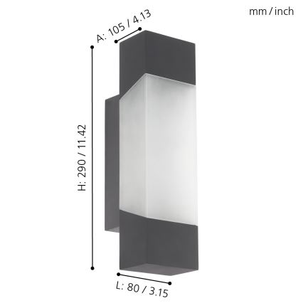 Eglo - LED Zunanja stenska svetilka LED/4,8W/230V IP44