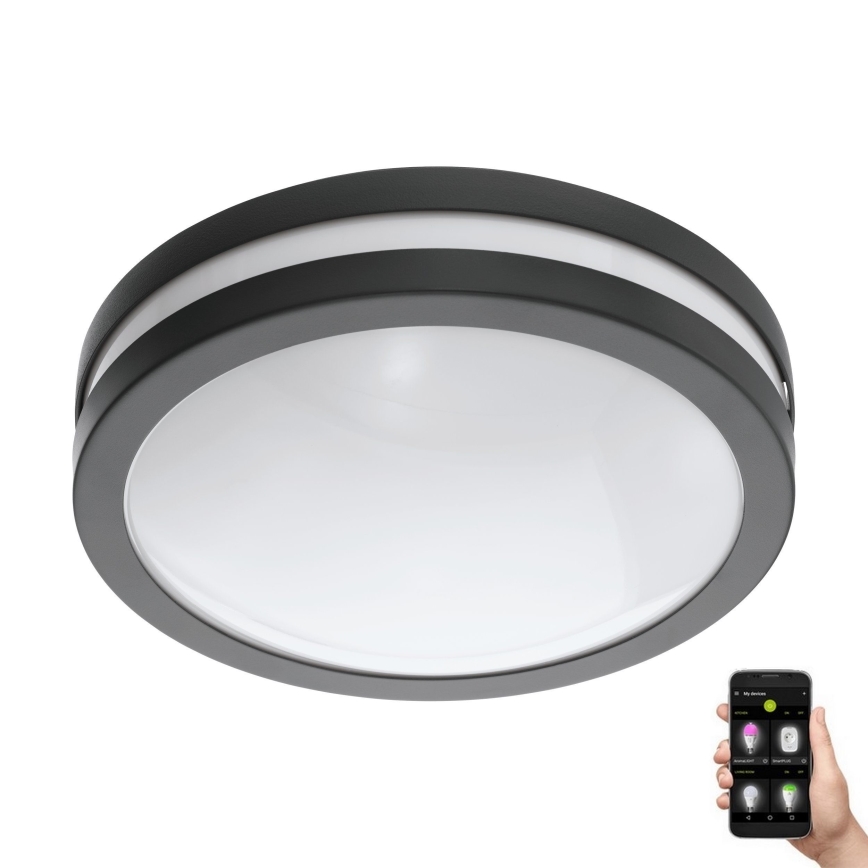 Eglo - LED Kopalniška zatemnitvena stropna svetilka LOCANA-C LED/14W/230V Bluetooth IP44 antracit