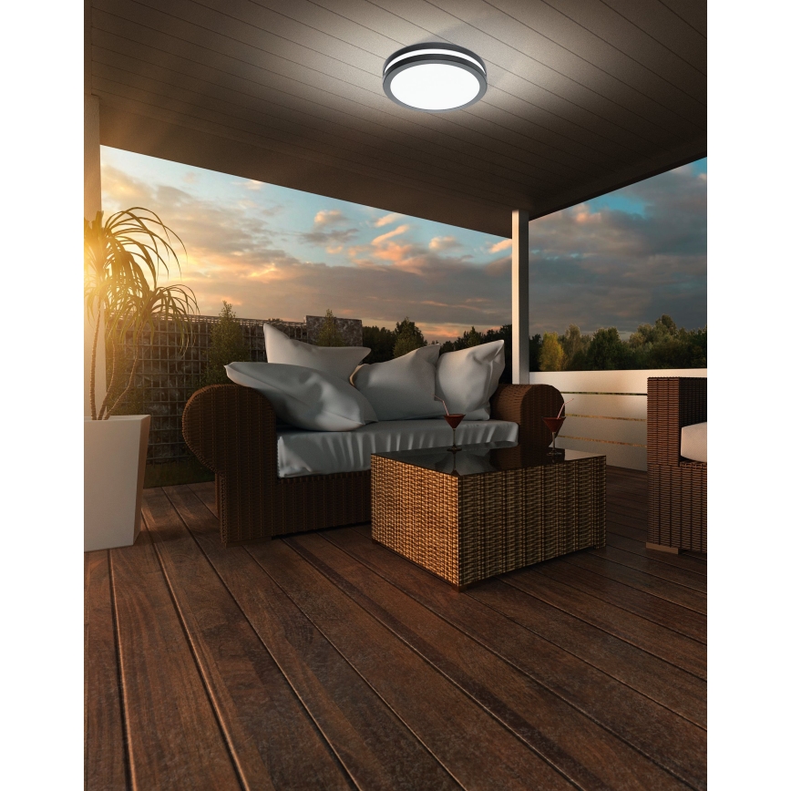 Eglo - LED Kopalniška zatemnitvena stropna svetilka LOCANA-C LED/14W/230V Bluetooth IP44 antracit