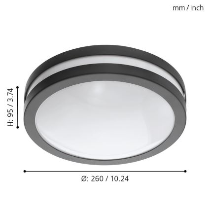 Eglo - LED Kopalniška zatemnitvena stropna svetilka LOCANA-C LED/14W/230V Bluetooth IP44 antracit
