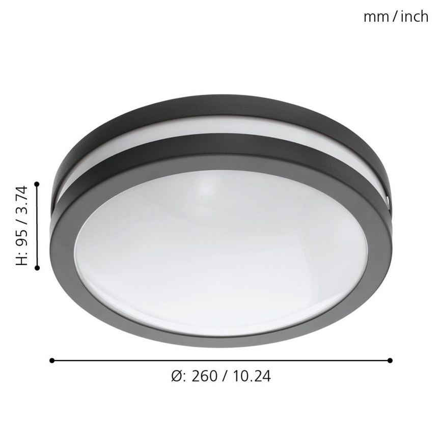 Eglo - LED Kopalniška zatemnitvena stropna svetilka LOCANA-C LED/14W/230V Bluetooth IP44 antracit
