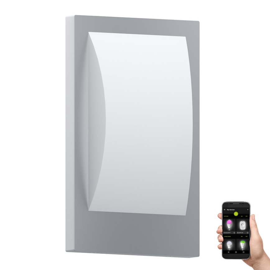 Eglo - LED Zatemnitvena zunanja stenska svetilka 1xE27/9W/230V IP44 mat krom