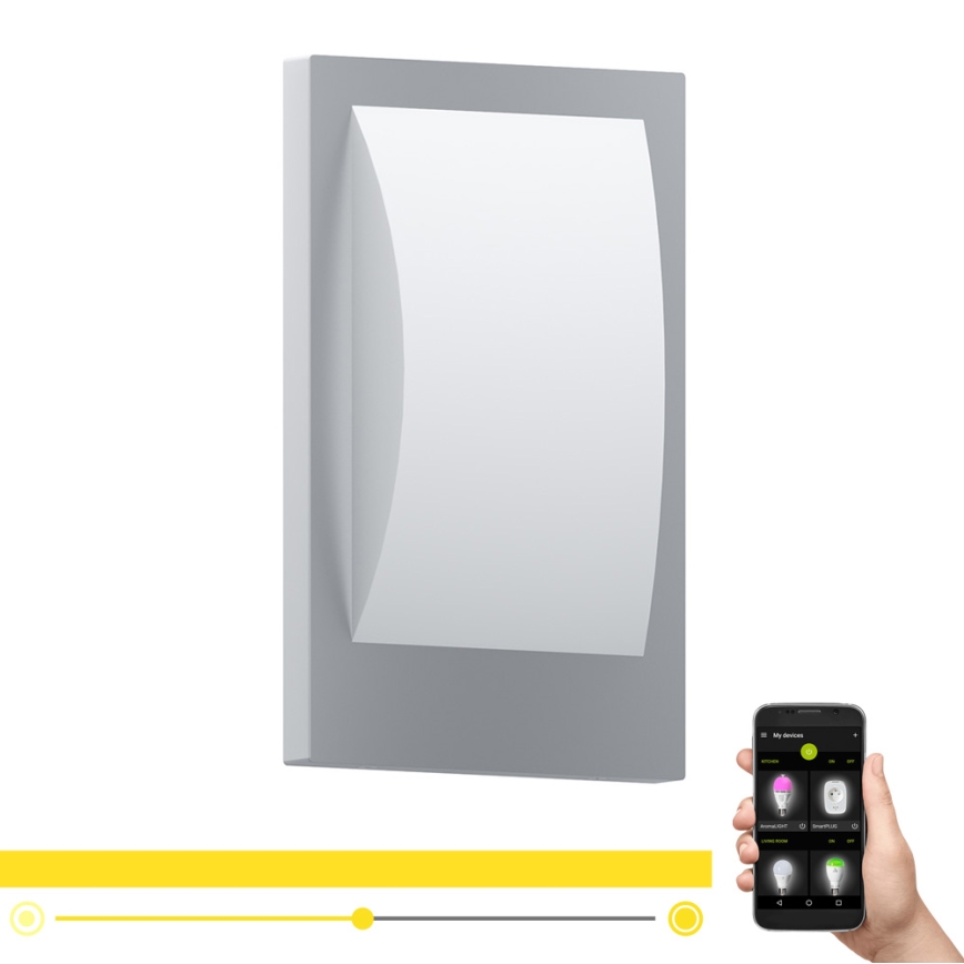 Eglo - LED Zatemnitvena zunanja stenska svetilka 1xE27/9W/230V IP44 mat krom