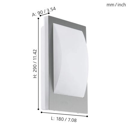 Eglo - LED Zatemnitvena zunanja stenska svetilka 1xE27/9W/230V IP44 mat krom