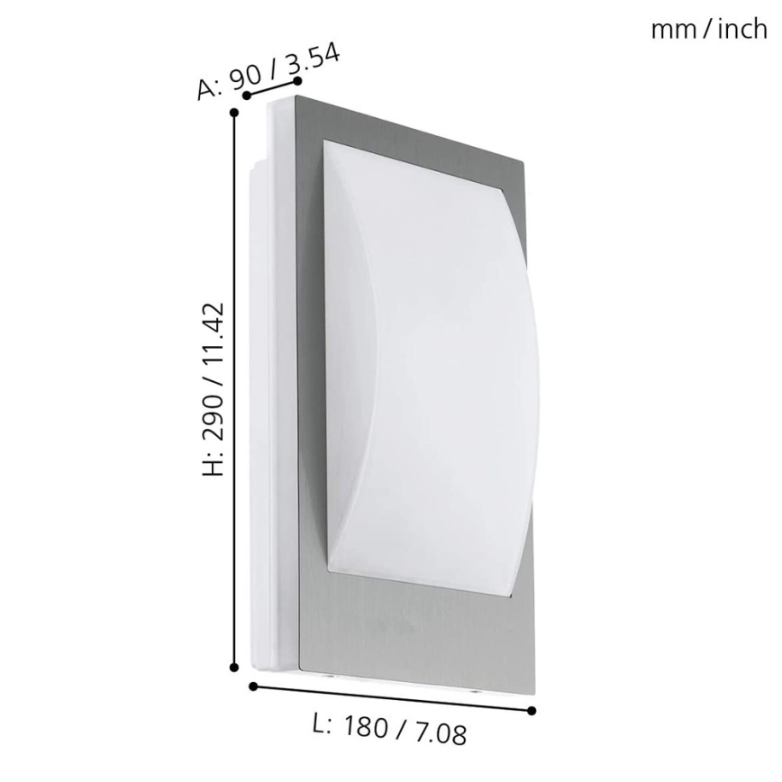 Eglo - LED Zatemnitvena zunanja stenska svetilka 1xE27/9W/230V IP44 mat krom