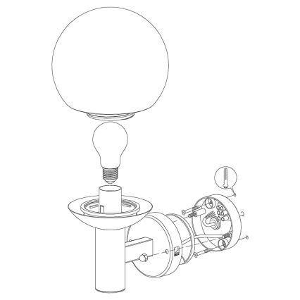 Eglo - LED Zatemnitvena zunanja stenska svetilka NISIA-C 1xE27/9W/230V IP44