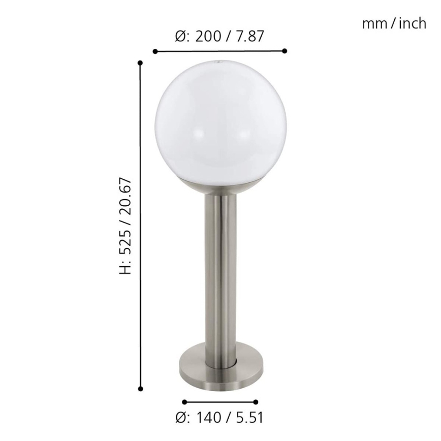 Eglo - LED Zatemnitvena zunanja svetilka NISIA-C 1xE27/9W/230V 525 mm IP44