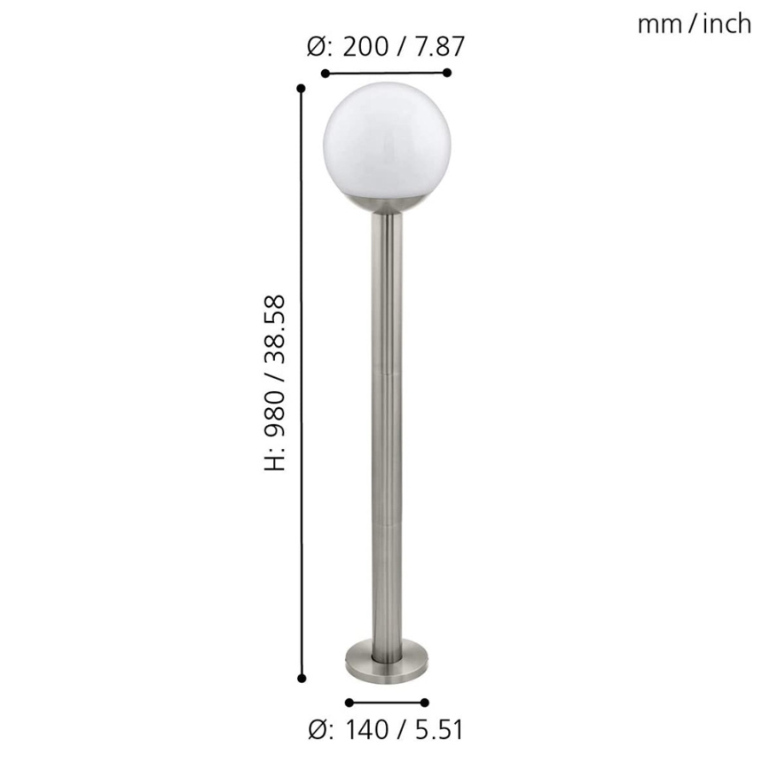 Eglo 97249 - LED zunanja svetilka NISIA-C z možnostjo zatemnitve 1xE27/9W/230V 980 mm IP44