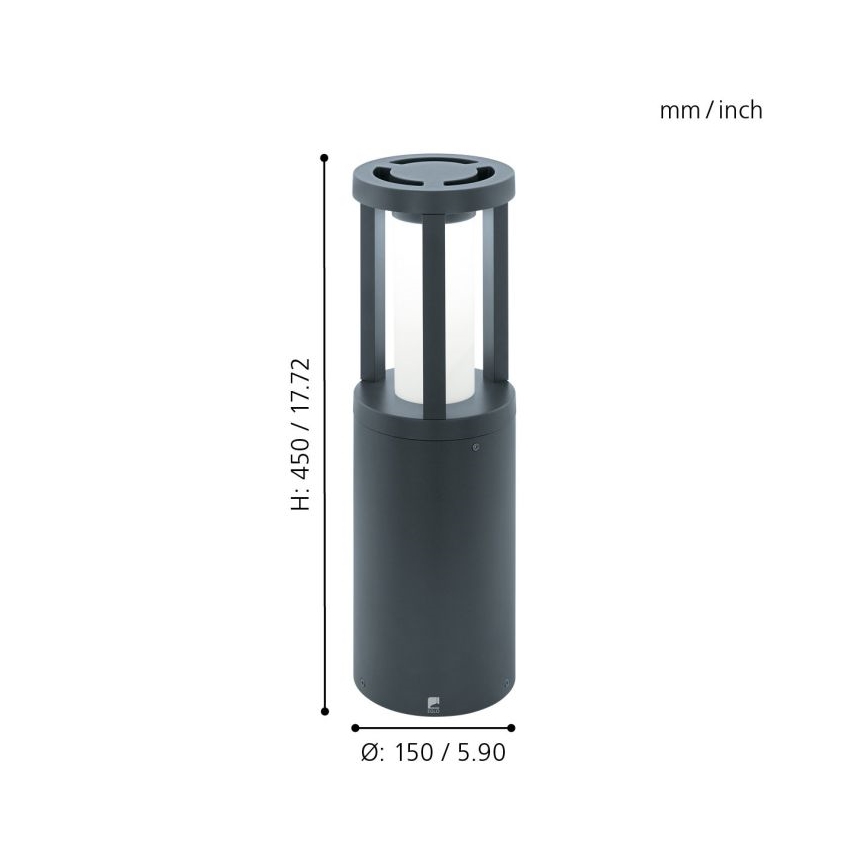 Eglo 97252 - LED Zunanja svetilka GISOLA 1xLED/12W/230V IP44 450 mm IP44