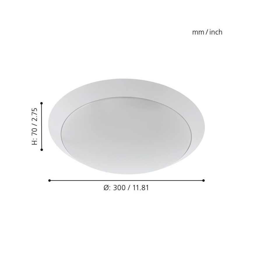 Eglo - LED Kopalniška stropna svetilka LED/11W/230V bela IP44